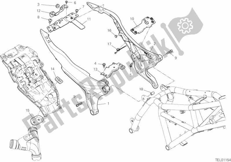 Toutes les pièces pour le Cadre Arrière Comp. Du Ducati Scrambler 1100 Thailand USA 2019